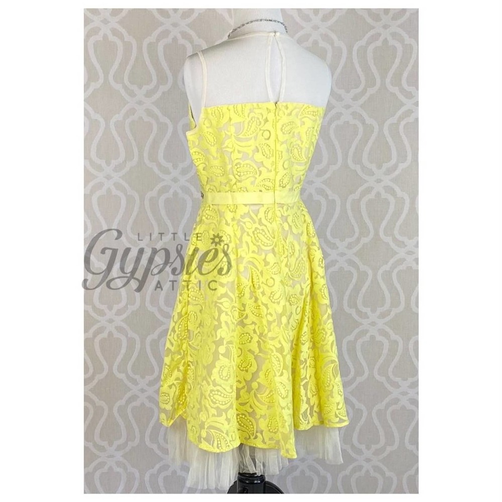Ryu Lemon Flowers Jeweled Cocktail Dress - Picture 8 of 14